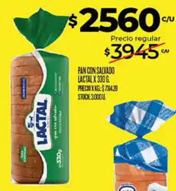 Supermercados DIA Lactal pan con salvado oferta
