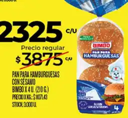 Supermercados DIA Bimbo pan para hamburguesas con sesamo oferta