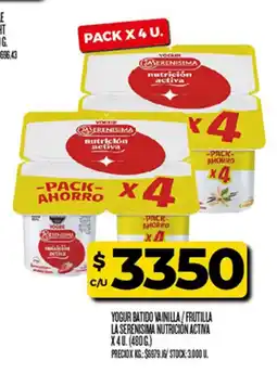 Supermercados DIA La serenisima yogur batido vainilla / frutilla oferta