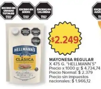 Carrefour Market Hellmann's mayonesa regular oferta