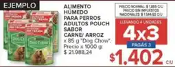 Carrefour Market Dog chow alimento húmedo para perros adultos pouch sabor carne/arroz oferta