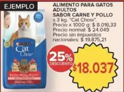 Carrefour Market Cat Chow alimento para gatos adultos sabor carne y pollo oferta