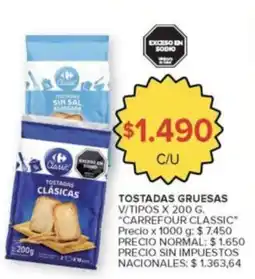Carrefour Market Carrefour classic tostadas gruesas oferta