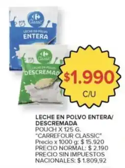 Carrefour Market Carrefour classic leche en polvo entera/ descremada oferta