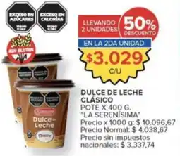 Carrefour Market La serenisima dulce de leche clasico oferta