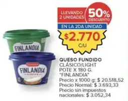 Carrefour Market Finlandia queso fundido clásico/light oferta