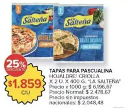 Carrefour Market La saltena tapas para pascualina hojaldre/ criolla oferta