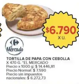 Carrefour Market El mercado tortilla de papa con cebolla oferta