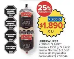 Carrefour Market Lario leberwurst oferta