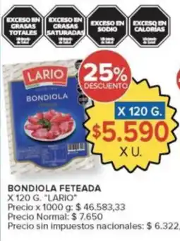 Carrefour Market Lario bondiola feteada oferta