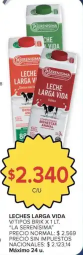 Carrefour Market La serenisima leches larga vida oferta