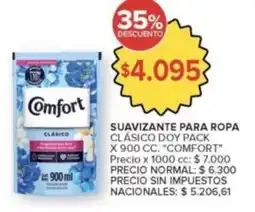 Carrefour Market Comfort suavizante para ropa clásico doy pack oferta