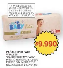 Carrefour Market Carrefour my baby pañal hiper pack oferta