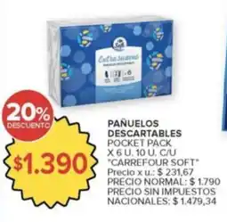 Carrefour Market Carrefour soft pañuelos descartables pocket pack oferta