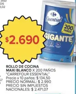 Carrefour Market Carrefour essential rollo de cocina maxi blanco oferta