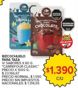 Carrefour Carrefour classic bizcochuelo para taza oferta