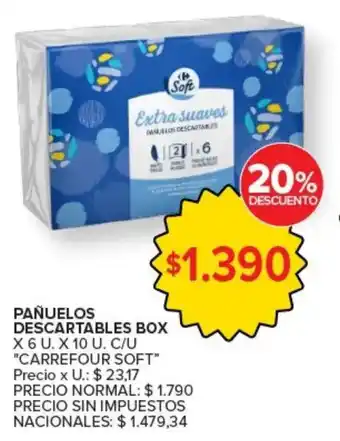Carrefour soft pañuelos descartables