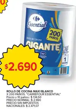 Carrefour Carrefour essential rollo de cocina maxi blanco oferta