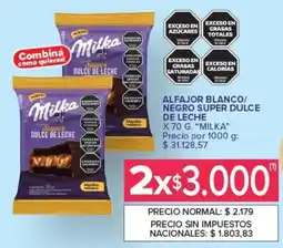 Carrefour Milka alfajor blanco negro super dulce de leche oferta