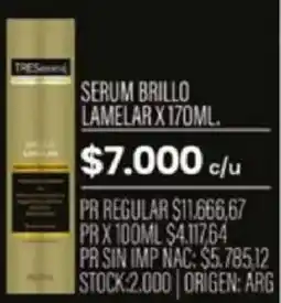 Pigmento Tresemm serum brillo lamelar oferta