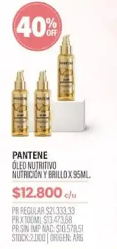 Pigmento Pantene óleo nutritivo nutrición y brillo oferta