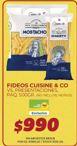Supermercados Vea Cuisine & Co fideos oferta