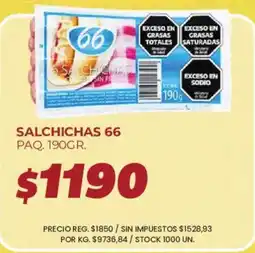 Supermercados Vea Salchichas 66 oferta