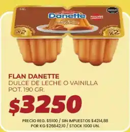 Supermercados Vea Danette flan de dulce de leche o vainilla oferta