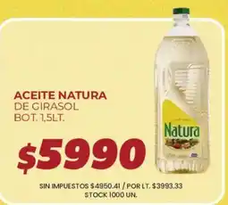 Supermercados Vea Natura aceite de girasol oferta