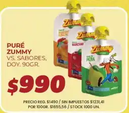 Supermercados Vea Zummy puré vs. sabores oferta