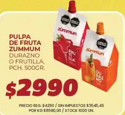 Supermercados Vea Zummum pulpa de fruta durazno o frutilla oferta