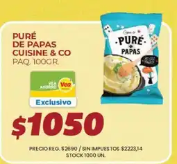 Supermercados Vea Cuisine & Co puré de papas oferta