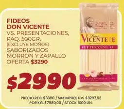 Supermercados Vea Don vicente fideos oferta