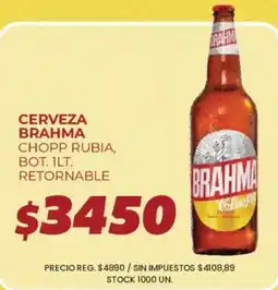 Supermercados Vea Brahma cerveza chopp rubia oferta