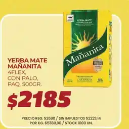 Supermercados Vea Mañanita yerba mate 4flex con palo oferta