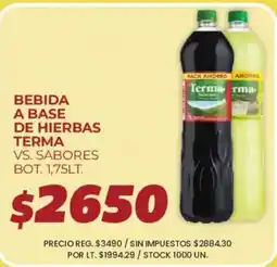 Supermercados Vea Terma bebida a base de hierbas vs. sabores oferta