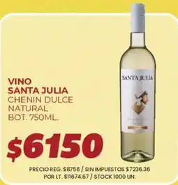 Supermercados Vea Santa julia vino chenin dulce natural oferta