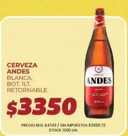 Supermercados Vea Andes cerveza blanca oferta