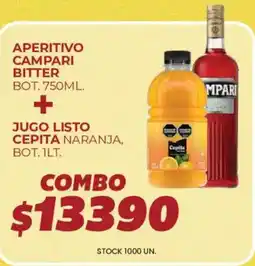 Supermercados Vea Campari aperitivo bitter jugo listo cepita naranja oferta