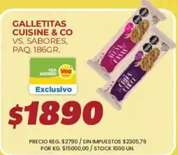 Supermercados Vea Galletitas cuisine & co vs. sabores oferta