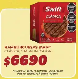 Supermercados Vea Swift hamburguesas clásica oferta