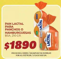 Supermercados Vea Lactal pan para panchos o hamburguesas oferta