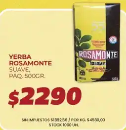 Supermercados Vea Rosamonte yerba suave oferta