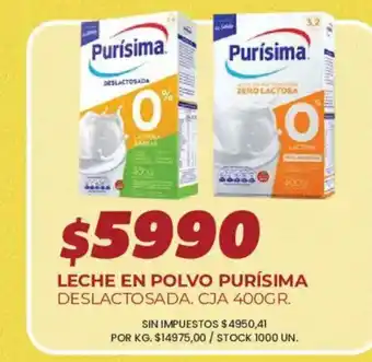 Purísima leche en polvo deslactosada