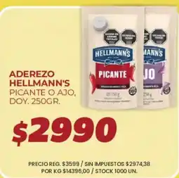 Supermercados Vea Hellmann's aderezo picante o ajo oferta