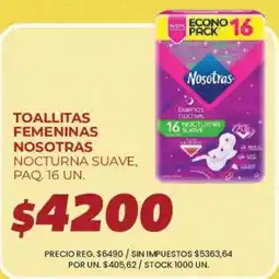Supermercados Vea Nosotras toallitas femeninas nocturna suave oferta