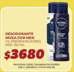 Supermercados Vea Nivea for men desodorante oferta