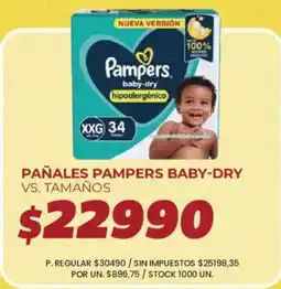 Supermercados Vea Pampers pañales baby-dry oferta