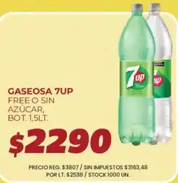 Supermercados Vea 7up gaseosa 7up free o sin azúcar oferta