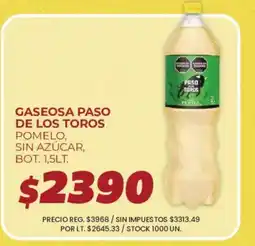 Supermercados Vea Paso de los toros gaseosa pomelo sin azucar oferta